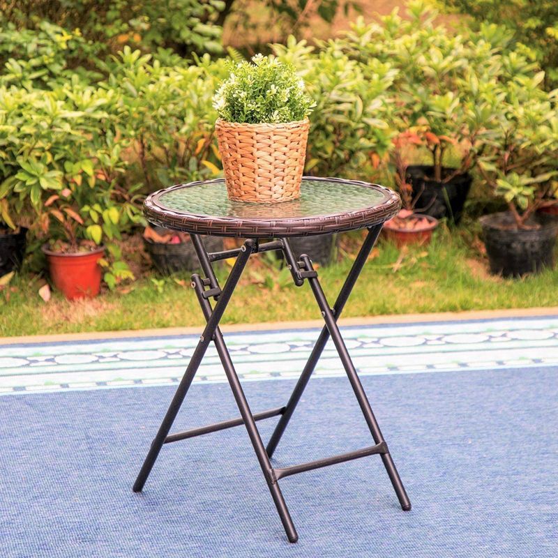 Outdoor Coffee Table with Rattan Tabletop - Captiva Designs, 1 of 8