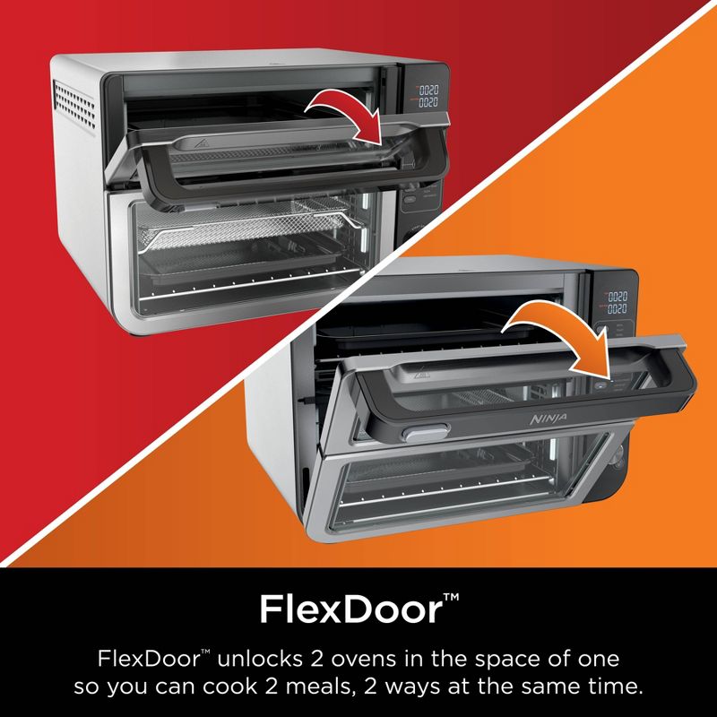 Ninja 12-in-1 Double Oven with FlexDoor, FlavorSeal &#38; Smart Finish, Rapid Top Oven, Convection and Air Fry Bottom Oven - DCT401, 3 of 14