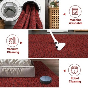 Washable Modern Contemporary Solid Rug, Ultra-Thin Non-Slip Indoor Carpet for Bedroom, Living Room, Office – Durable & Pet-Friendly - 1 of 4