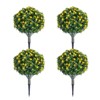 Artificial Topiary Ball Trees with Metal Stakes, UV-Resistant PE Fake Plants with Begonia Flowers for Indoor Outdoor Decor - 3 of 4
