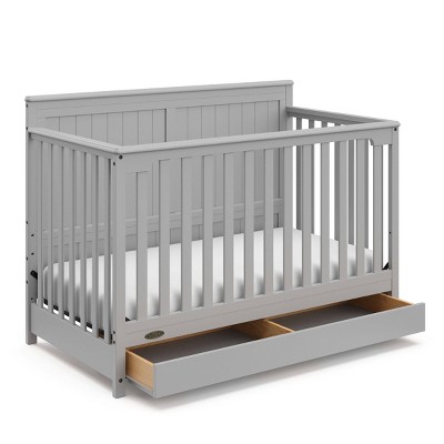 Pebble Gray 5-in-1 Convertible Crib with Storage Drawer