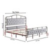 King Size High Board Metal Bed, Heavy Duty Metal Bed Frame, No Box Spring Needed, Easy Assemble, King Platform Bed Frame With Soft Headboard Footboard - 4 of 4