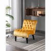 NicBex Armless Accent Chair with Tufted Button Back Modern Upholstered Velvet Sofa Chair with Wood Legs for Bedroom,Living Room - 2 of 4