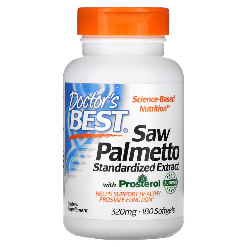 Doctor's Best Saw Palmetto, Standardized Extract, 320 mg, 180 Softgels, 1 of 3
