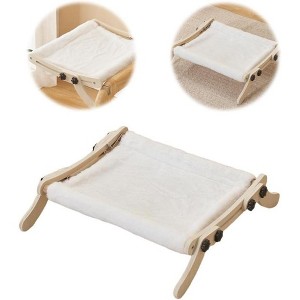 Cat Window Sill Perch, Cat Window Hammock Load Capacity 18Kg and One-Step Sliding Clamping Slot Adjustable Pet Bed for Windowsill Bedside Cabinet - 1 of 4