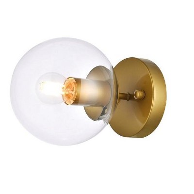 Elegant Lighting Mimi six inch dual flush mount and bath sconce in brass with clear glass