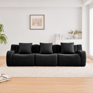 SKRAN Fabric Boneless Sofa, Curved Deep Seat  Couches, Streamlined Design No Assembly Required for Living Rooms and Bedrooms - 1 of 4