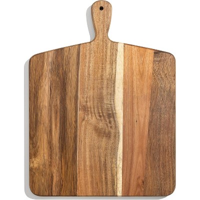 BRINJOY Chopping Board with Handle for Meat, Cheese Board, Vegetables, Bread, and Charcuterie for Kitchen and Dining Room, 17" x 13", Acacia Wood