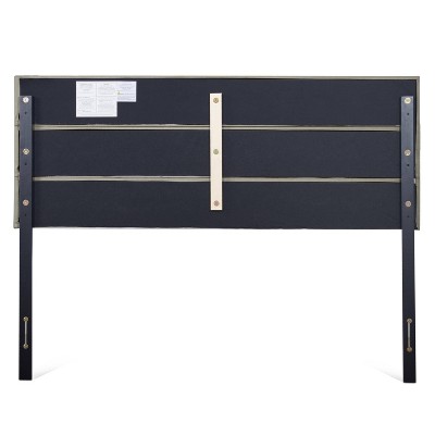 Warm Gray Upholstered Queen Headboard with Channel Tufting