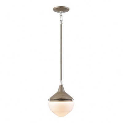 Elk Home Mid Century Schoolhouse 1 - Light Pendant in  Pecan