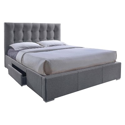 Sarter Contemporary Grid-tufted Fabric Upholstered Storage Bed 