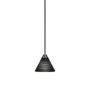 Toltec Lighting Paramount 1 - Light Pendant in  Brushed Nickel with 7" Black Matrix Shade - 1 of 1