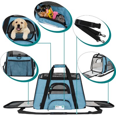 Small Light Blue Soft Sided Airline Approved Pet Carrier