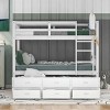 Streamdale Twin over Twin Wood Bunk Bed with Trundle and Drawers, White - 2 of 4