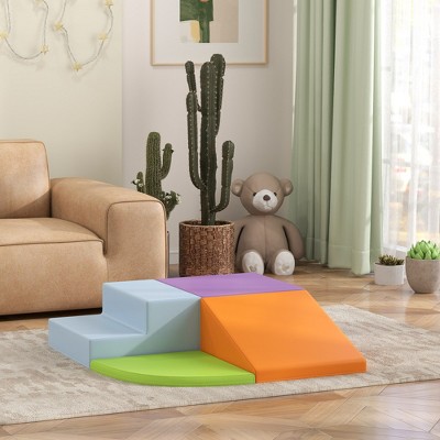 Runesay Colorful Foam Play Set for Children,  4 Piece Soft Indoor Climber for Crawling or Sliding