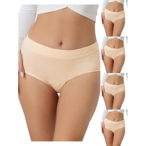 Allegra K Women's Breathable Cotton Comfortable Stretch 3 Layers High Waist Briefs Multicolored - 1 of 4