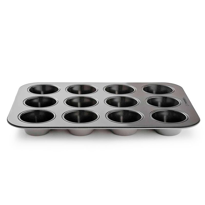 Calphalon 12 Cup Nonstick Heavy-Gauge Carbon Steel Muffin Pan in Silver, 4 of 6
