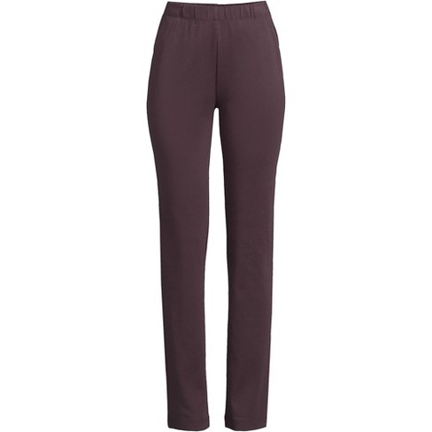 Lands' End Women's Tall Sport Knit High Rise Elastic Waist Pull On Pants -  X Large Tall - Black Currant : Target