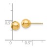 Black Bow Jewelry 6mm (1/4 Inch) 14k Yellow Gold Polished Ball Friction Back Studs - 4 of 4
