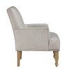 Fabric Arm Chair with Pocket Coil Seat, Welted Seams, and Antique Brass Nailhead Trim - 3 of 4