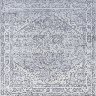 Light Gray/Ivory Reversible Synthetic Runner Rug 8' x 80'