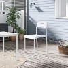 Dining Chairs Set of 1, Stackable Modern Kitchen Chairs, Plastic Dining Room Chair with Metal Legs, Waterproof & Stain-Resistant, Black - 4 of 4