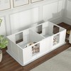 PawHut Whelping Box for Dogs with Waterproof Whelping Pad, Clear Panels, Adjustable Entrance, Double Room, for Small Dogs - 2 of 4