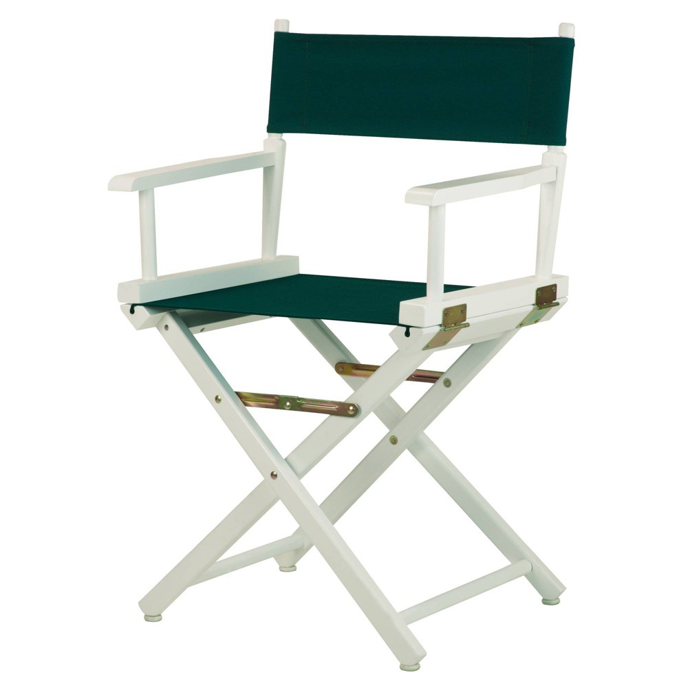 Photos - Dining Table Director's Chair - White Frame, Green Canvas