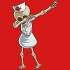 Girl's Design By Humans Halloween Dabbing Funny Skeleton Nurse RN Costume Gift By COVI T-Shirt - 2 of 4