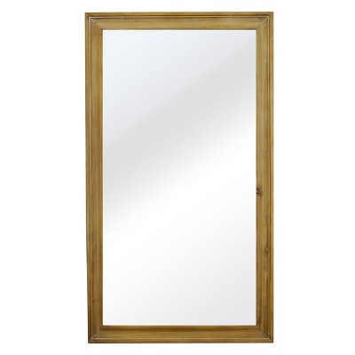 VIP Wood 41.7 in. Brown Portrait Framed Mirror