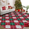 Red and Green Holiday Print Plaid Area Rug Christmas Theme Home Decor Rugs Low Pile Non Slip Carpet for Dining Room Play Room - 2 of 4