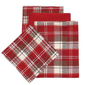 Kitchen Dish Cloth- Set Of 16- 12.5x12.5- Absorbent 100% Cotton Wash Cloths-modern  Circle Pattern Weave In 4 Solid Colors- By Hastings Home : Target