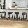 Tangkula 24" Counter Height Stools Set of 4 w/ 360°  Swivel Round Seat & Footrest - 2 of 4