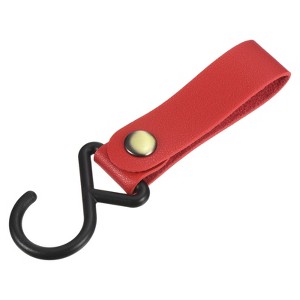 Unique Bargains PU Leather Strap Outdoor Camping Plastic S Shelf Hooks and Hangers - 1 of 4