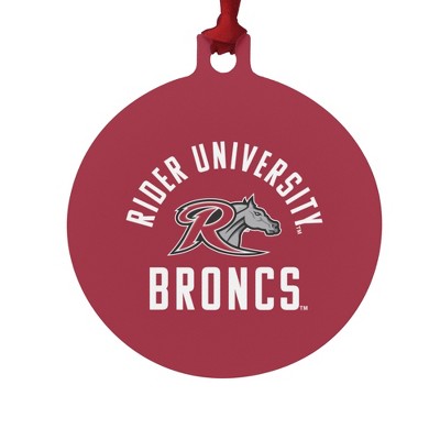 Rider University Broncs Logo Aluminum Holiday Christmas Tree Ornament