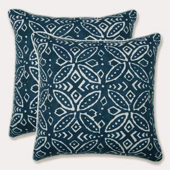18.5" 2pk Merida Indigo Throw Pillows Blue - Pillow Perfect