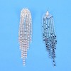 3.3" Long Rhinestone Chandelier Earrings | Crystal Fringe Dangle for Women - 3 of 4