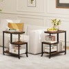 Costway 1/2 PCS Modern G-Shaped End Table Home 3-Tier Side Table with Storage Shelves Accent Table Gray/White/Brown - 2 of 4