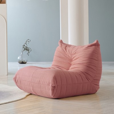 WJShome Lazy Floor Sofa Couch, Teddy Velvet Mohair Fireside Corner Bean Bag Chairs for Adults,Pink