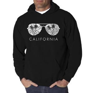 LA Pop Art Men's Word Art Hooded Sweatshirt - California Shades - 1 of 4