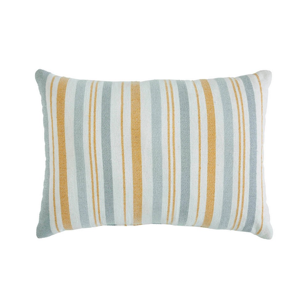 Photos - Pillow VCNY 14"x20" Oversize Tufted Boho Striped Cotton Lumbar Throw  Gray: