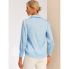 INSPIRE CHIC Women's Puff Long Sleeve Point Collar Vintage Button Work Satin Shirt - 4 of 4