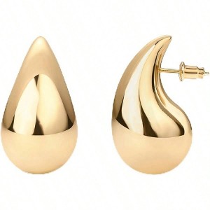 Sterling Silver Teardrop Hoop Earrings - Lightweight Drop Earrings for Women - 1 of 4