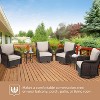 Whizmax Swivel Rocker Patio Chairs Set of 2 and Matching Side Table - 3 Piece Wicker Patio Bistro Set with Premium Fabric Cushions Outdoor Furniture - 4 of 4
