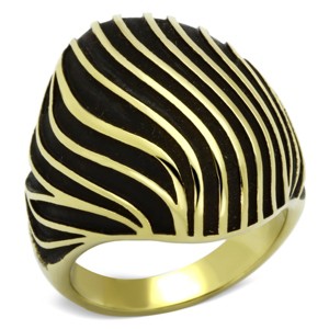 Slickblue Women’s IP Gold Stainless Steel Ring with No Stone, Single-Tone Animal Print, Size 5-10 - 1 of 4