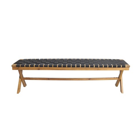 wood and rope bench