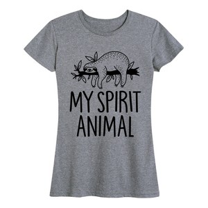 Women's - Instant Message - Sloths Are My Spirit Animal Short Sleeve Graphic T-Shirt - 1 of 4