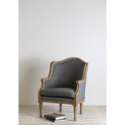 Amiel Mahogany Armchair Gray - East At Main