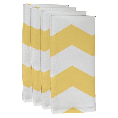 4pk 22"x22" Lemon Geometric Throw Napkins Yellow - e by design