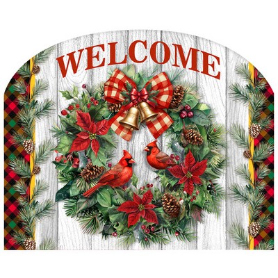 Briarwood Lane Winter Christmas Art Sign 8.25x10.25 Cardinal Wreath For Christmas Art Sign